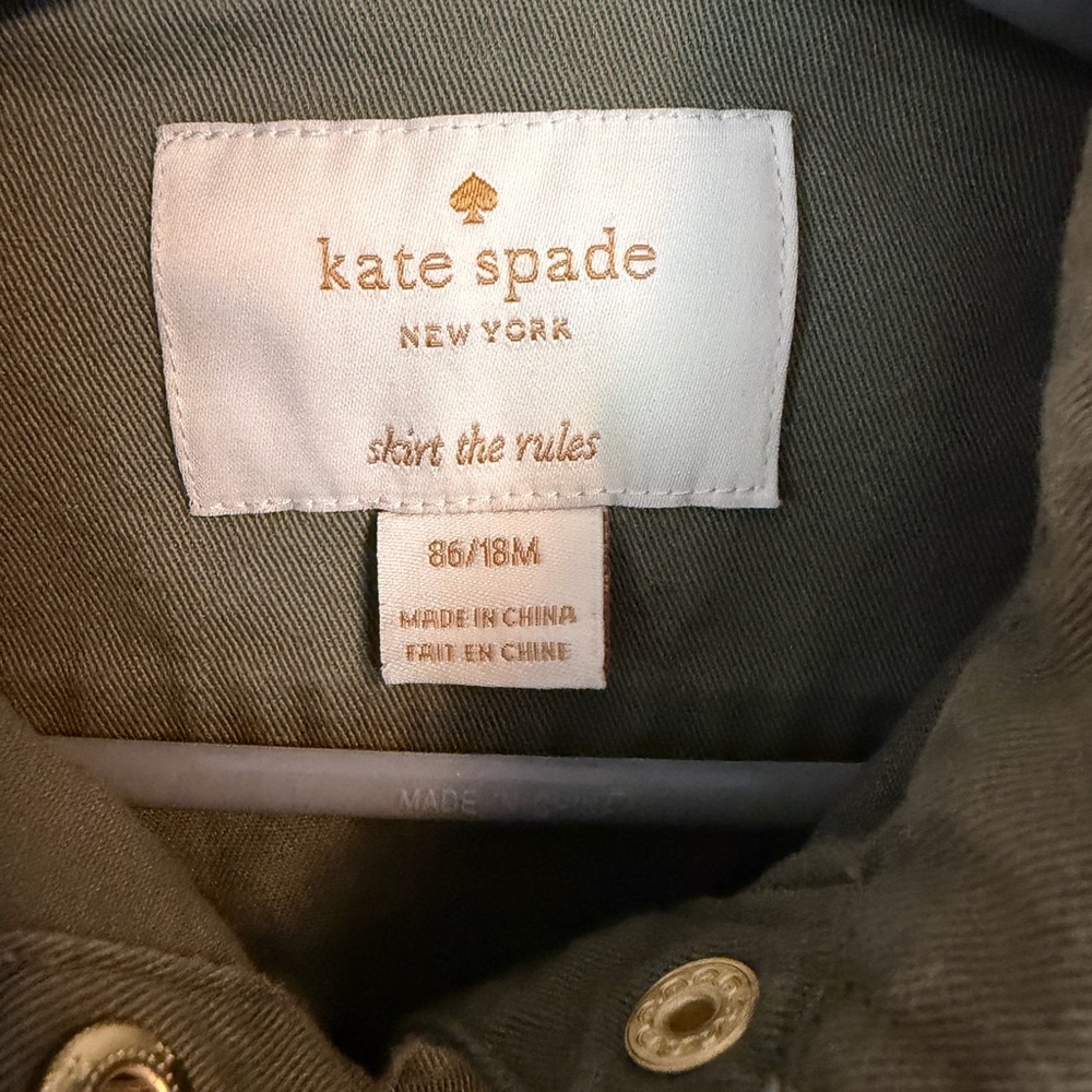 Girls Olive Green Ruffle Hem Jacket - Picture 2 of 2